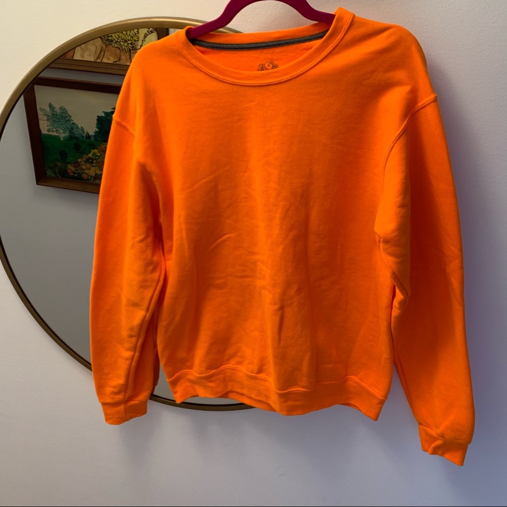 Neon orange medium Fruit of the Loom sweatshirt
